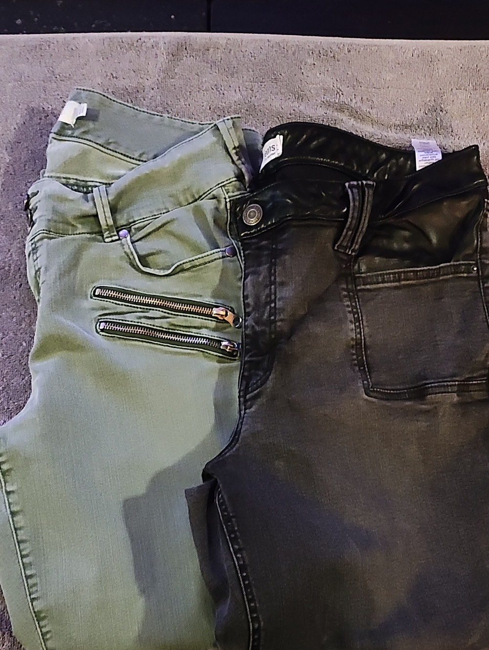 Torrid And Maurices Women's Two-Pack Skinny Jeans – Olive Green & Washed Black